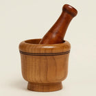 Wooden Mortar and Pestle Set, Garlic Masher for Herbs and Spices, Manual Spice Grinder, Wooden Kitchen Gadgets