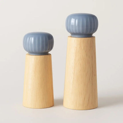 Pepper Mill, Manual Pepper Grinder with Ceramic Core and Wood Body, Spice Grinder for Dining Table and Picnics