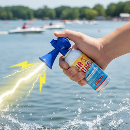 Marine Safety Alert | Portable Air Horn with 122 Decibel Sound | Compact Emergency Signal for Boating 0