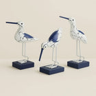 Wooden Bird Sculptures Set of 3, Carved Wooden Birds for Coastal Decor, Wood Carving for Home Decor and Mantel Decor