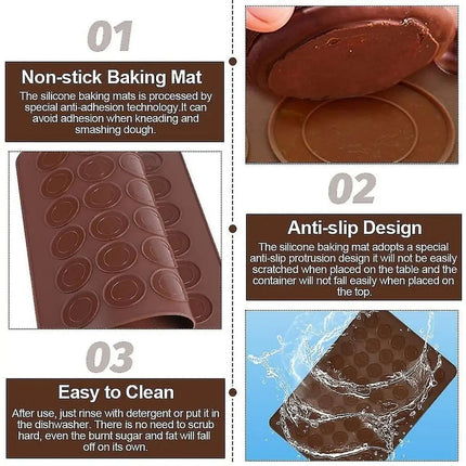 Silicone Baking Mat for Macarons, Reusable Baking Mat with Macaron Template – image 4