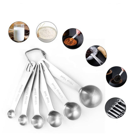 Stainless Steel Measuring Spoons Set with Engraved Measurements | Precise Kitchen Tools for Accurate Cooking