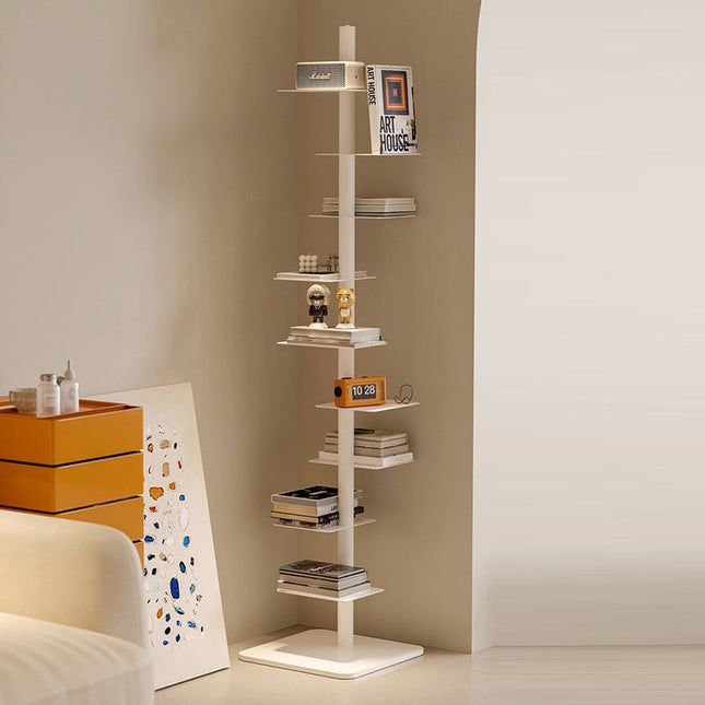 Mid-Century Bookshelf | 9-Tier Carbon Steel Display Rack for Stylish Storage 0