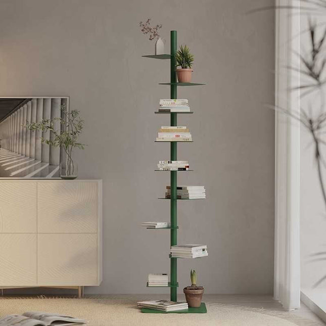 Mid-Century Bookshelf | 9-Tier Carbon Steel Display Rack for Stylish Storage 1