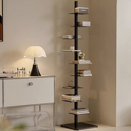 Mid-Century Bookshelf | 9-Tier Carbon Steel Display Rack for Stylish Storage 10