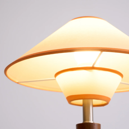 Mid Century Modern Table Lamp with Flared Shade & Tapered Wood Base | Stylish Lighting for Cozy Ambiance 6