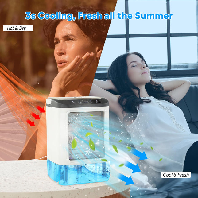 Mini Air Conditioner | 4-in-1 Portable AC with Fast Cooling & Adjustable Airflow | Ideal for Home, Office, and Travel 1