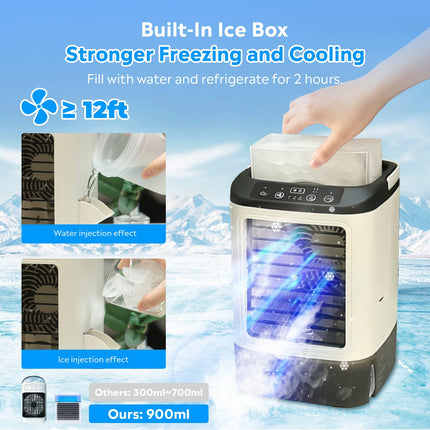 Mini Air Conditioner | 4-in-1 Portable AC with Fast Cooling & Adjustable Airflow | Ideal for Home, Office, and Travel 4