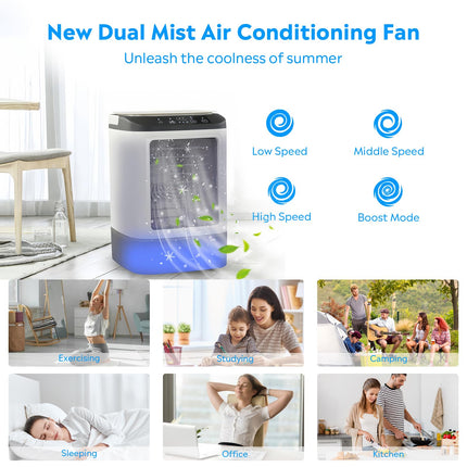 Mini Air Conditioner | 4-in-1 Portable AC with Fast Cooling & Adjustable Airflow | Ideal for Home, Office, and Travel 5