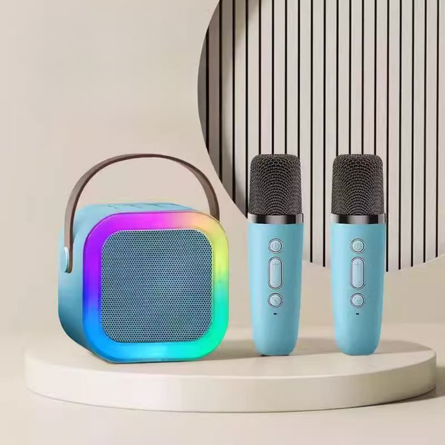 Mini Karaoke Machine | Bluetooth Speaker with Wireless Microphones | Fun Portable Entertainment for Kids 0