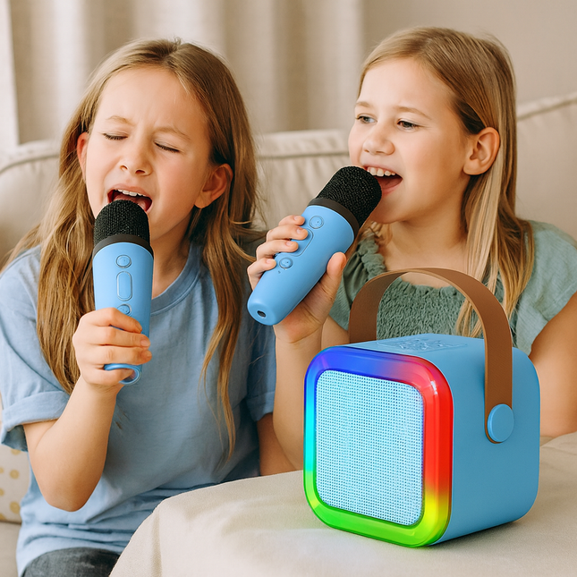 Mini Karaoke Machine | Bluetooth Speaker with Wireless Microphones | Fun Portable Entertainment for Kids 1