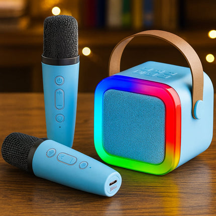 Mini Karaoke Machine | Bluetooth Speaker with Wireless Microphones | Fun Portable Entertainment for Kids 2