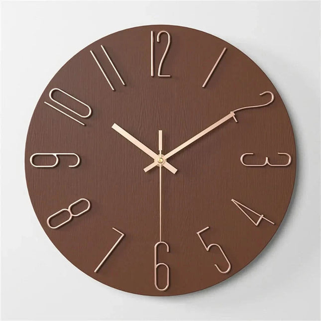 Minimalist Design | Modern Wall Clock with Frameless 3D Numerals | Silent Quartz Movement for Peaceful Timekeeping 0