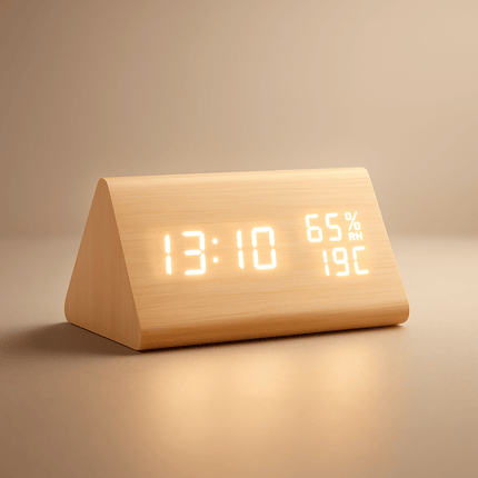 Minimalist Digital Wall Clock with Adjustable Brightness | Sleek Wooden Design for Modern Spaces 5