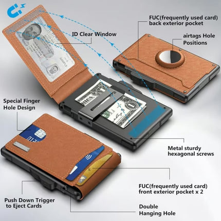 Minimalist Wallet | Slim Aluminum Money Clip with RFID Protection | Stylish Card Holder for Everyday Convenience 6
