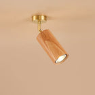 Minimalist Walnut Wood Spotlight | LED Semi-Recessed Ceiling Light for Modern Illumination 0