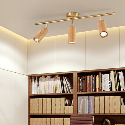 Minimalist Walnut Wood Spotlight | LED Semi-Recessed Ceiling Light for Modern Illumination 13