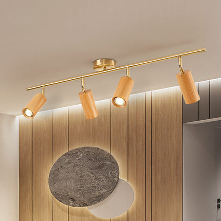 Minimalist Walnut Wood Spotlight | LED Semi-Recessed Ceiling Light for Modern Illumination 14