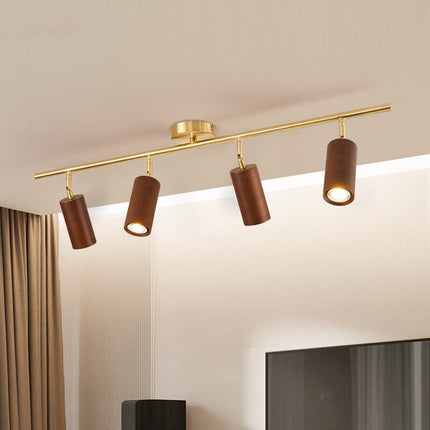 Minimalist Walnut Wood Spotlight | LED Semi-Recessed Ceiling Light for Modern Illumination 16