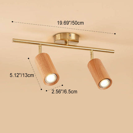 Minimalist Walnut Wood Spotlight | LED Semi-Recessed Ceiling Light for Modern Illumination 2