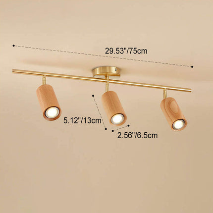 Minimalist Walnut Wood Spotlight | LED Semi-Recessed Ceiling Light for Modern Illumination 3