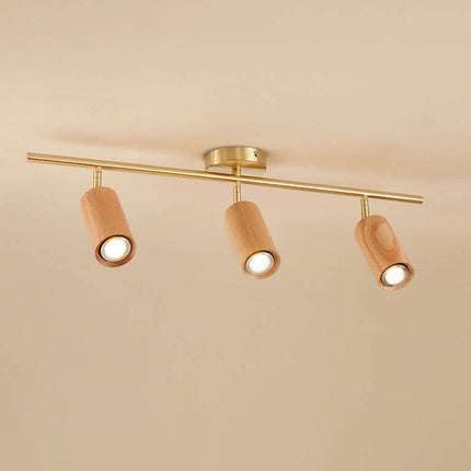 Minimalist Walnut Wood Spotlight | LED Semi-Recessed Ceiling Light for Modern Illumination 4