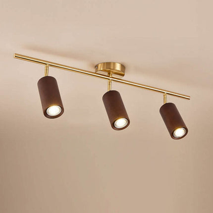 Minimalist Walnut Wood Spotlight | LED Semi-Recessed Ceiling Light for Modern Illumination 5