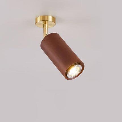 Minimalist Walnut Wood Spotlight | LED Semi-Recessed Ceiling Light for Modern Illumination 8