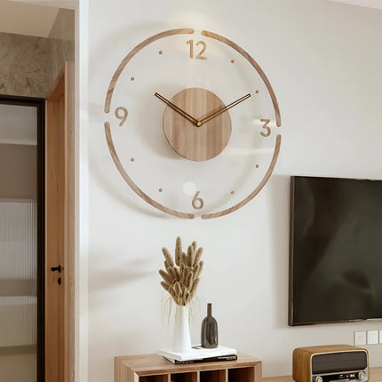 Minimalist | Large Wall Clock with Silent Quartz Mechanism | Modern Wooden Decor for Elegant Interiors 0