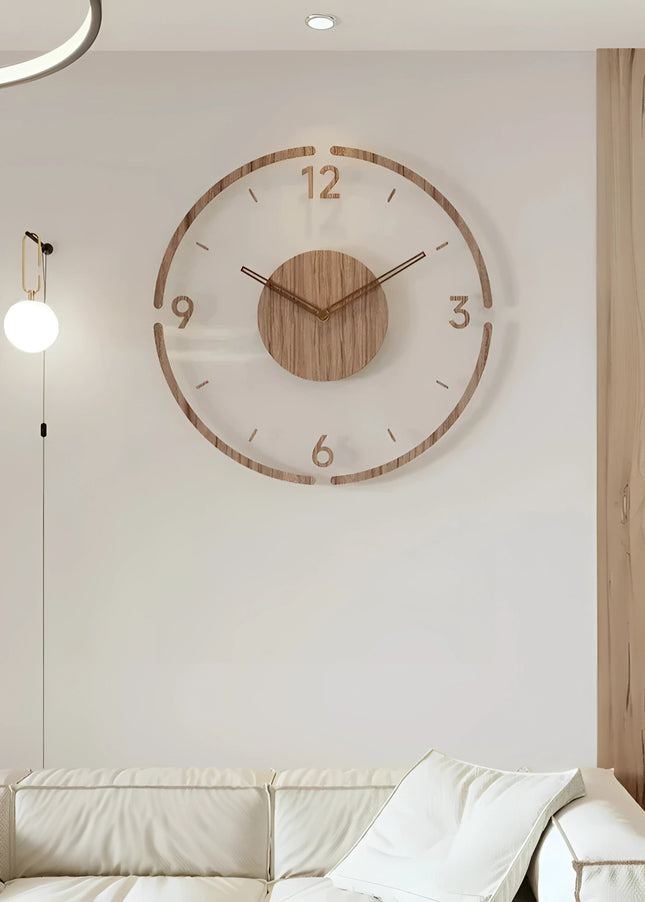 Minimalist | Large Wall Clock with Silent Quartz Mechanism | Modern Wooden Decor for Elegant Interiors 1