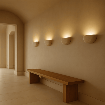 Minimalist | Wall Light Sconce with Textured Plaster Finish | Soft Ambient Illumination for Tranquil Spaces 0
