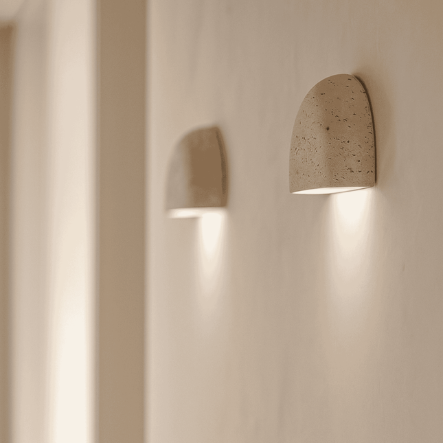 Minimalist | Wall Light Sconce with Textured Plaster Finish | Soft Ambient Illumination for Tranquil Spaces 1