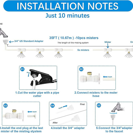 Misting System for Outdoor Use with Quick Setup | Efficient Cooling Solution for Garden and Patio 8