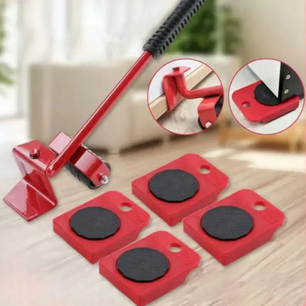Furniture Lifter Set with 4 Wheels, Moving Dolly for Heavy Furniture and Appliances, Furniture Dolly with Lifting Lever