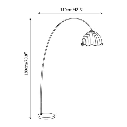 Modern Arc Floor Lamp with Fabric Shade & Black Metal Base | Elegant Lighting for Living Room 8