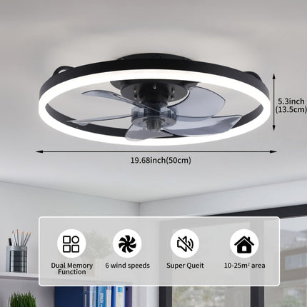 Modern Ceiling Fan with Dimmable LED Lights | Flush Mount Design for Efficient Air Circulation and Style 1