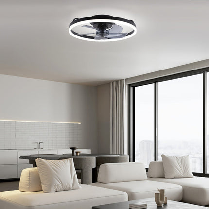 Modern Ceiling Fan with Dimmable LED Lights | Flush Mount Design for Efficient Air Circulation and Style 2