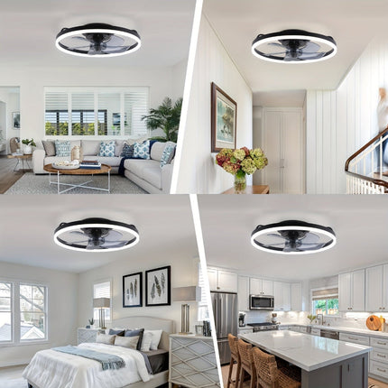 Modern Ceiling Fan with Dimmable LED Lights | Flush Mount Design for Efficient Air Circulation and Style 3