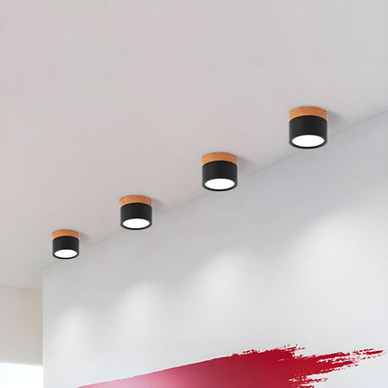 Modern Ceiling Light | Minimalist Aluminum Fixture with Wood Accent | Focused Lighting for Stylish Interiors 10