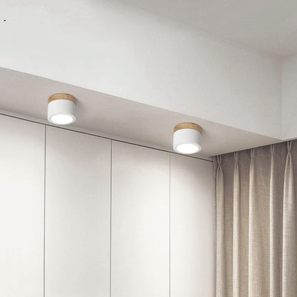 Modern Ceiling Light | Minimalist Aluminum Fixture with Wood Accent | Focused Lighting for Stylish Interiors 18