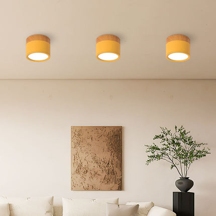 Modern Ceiling Light | Minimalist Aluminum Fixture with Wood Accent | Focused Lighting for Stylish Interiors 3