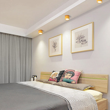 Modern Ceiling Light | Minimalist Aluminum Fixture with Wood Accent | Focused Lighting for Stylish Interiors 4