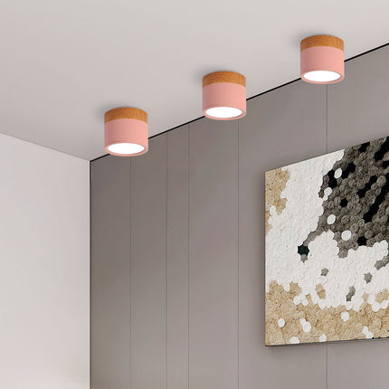 Modern Ceiling Light | Minimalist Aluminum Fixture with Wood Accent | Focused Lighting for Stylish Interiors 5
