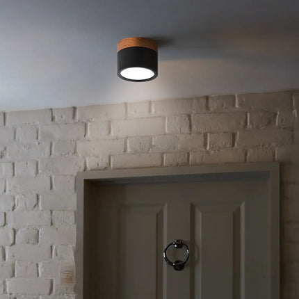 Modern Ceiling Light | Minimalist Aluminum Fixture with Wood Accent | Focused Lighting for Stylish Interiors 7