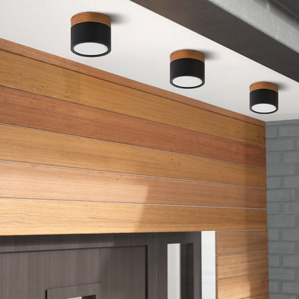 Modern Ceiling Light | Minimalist Aluminum Fixture with Wood Accent | Focused Lighting for Stylish Interiors 8