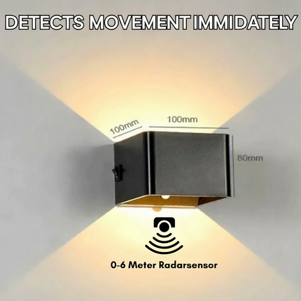 Modern Cube LED Wall Light with Motion Sensor & Rechargeable Battery | Smart Home Lighting Solution 3