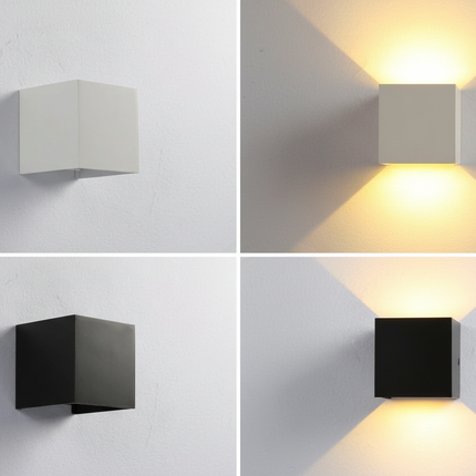 Modern Cube LED Wall Light with Motion Sensor & Rechargeable Battery | Smart Home Lighting Solution 6