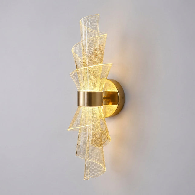 Modern Wall Sconce, Decorative Wall Lamp with Acrylic Diffuser, Gold LED Wall Light for Living Room, Hallway Lighting_01