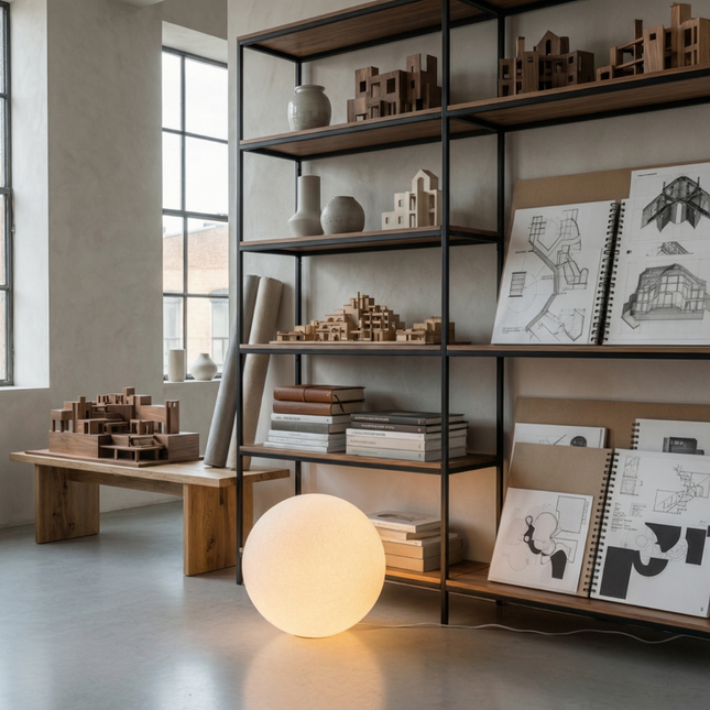 Modern Floor Lamp | Globe-Shaped Shade with Soft Light Diffusion | Minimalist Design for Living Room Elegance 0