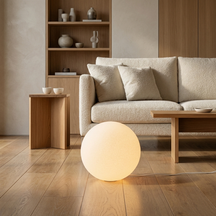 Modern Floor Lamp | Globe-Shaped Shade with Soft Light Diffusion | Minimalist Design for Living Room Elegance 3